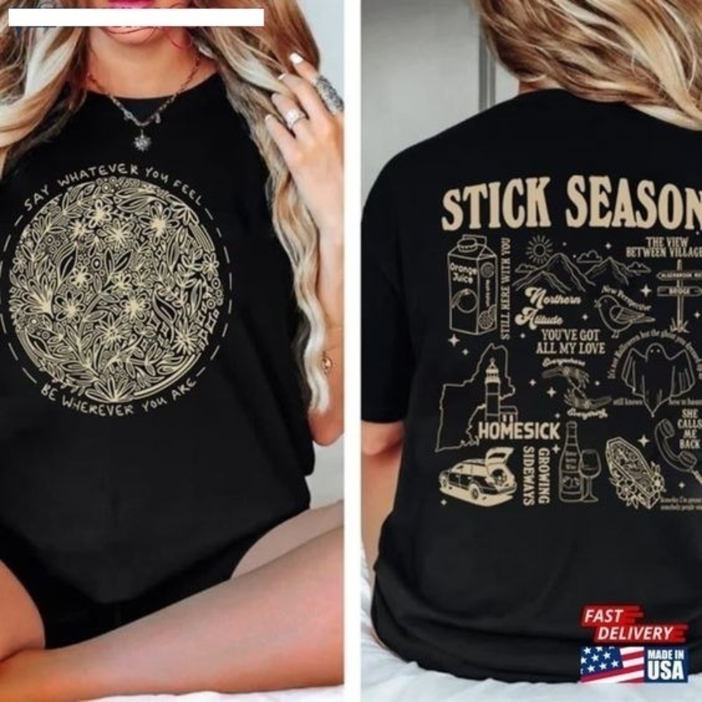 Stick Season Tour Tshirt 2 Sided Unisex Tee Shirt For Music Fan